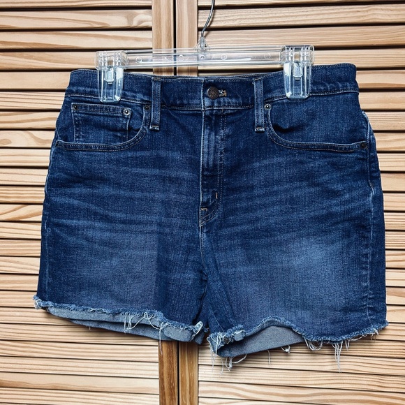 Women’s denim blue jeans shorts raw hem size 30 J Crew factory beach sports lake - Picture 1 of 5